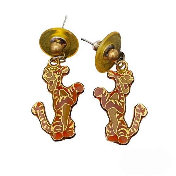 Disney AAI Tigger Vintage Dangle Stud Stamped Earrings - Picture 1 of 5
